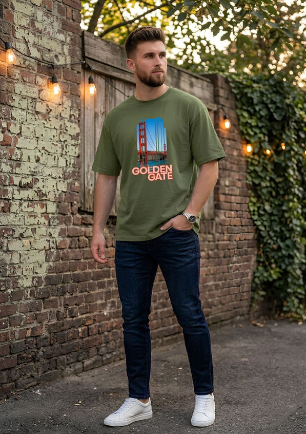 BloomPress - Oversize tričko FRAME - Golden gate