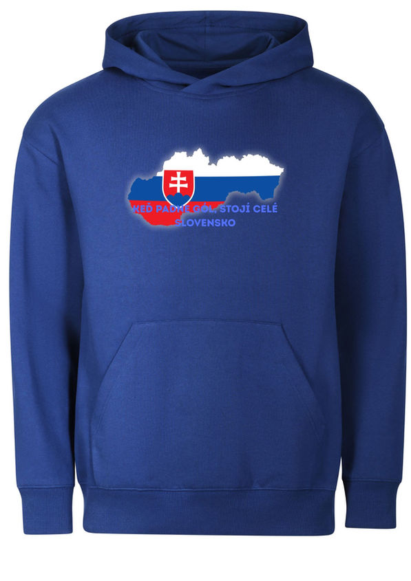 BloomPress - Mikina Chill unisex Slovensko - keď padne gól, stojí celé Slovensko