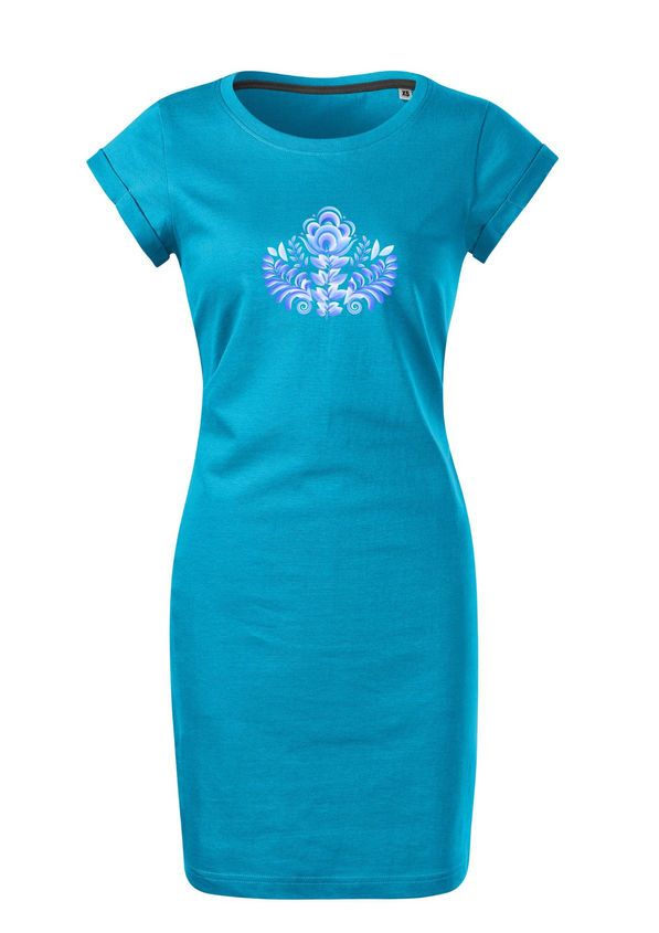 BloomPress - Dámske bavlnené šaty Kvetinová elegancia - rozkvitá s tebou