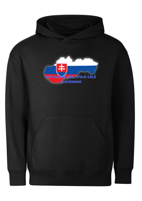 BloomPress - Mikina Chill unisex Slovensko - keď padne gól, stojí celé Slovensko