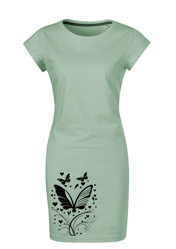 BloomPress - Dámske bavlnené šaty Bella Heartfly - keď sa srdce naučí lietať