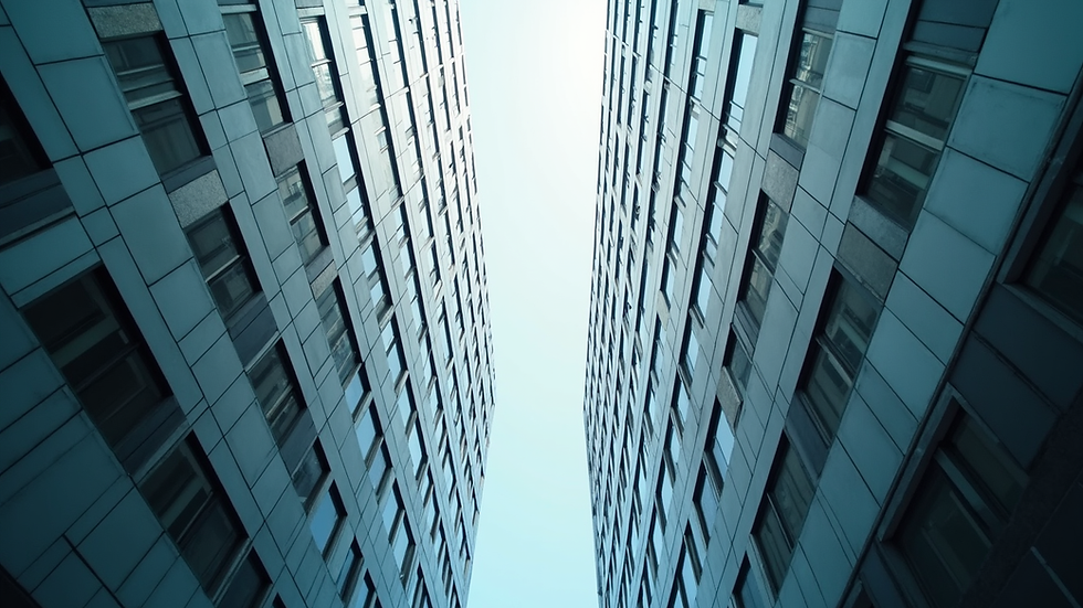 High angle view of a modern office building