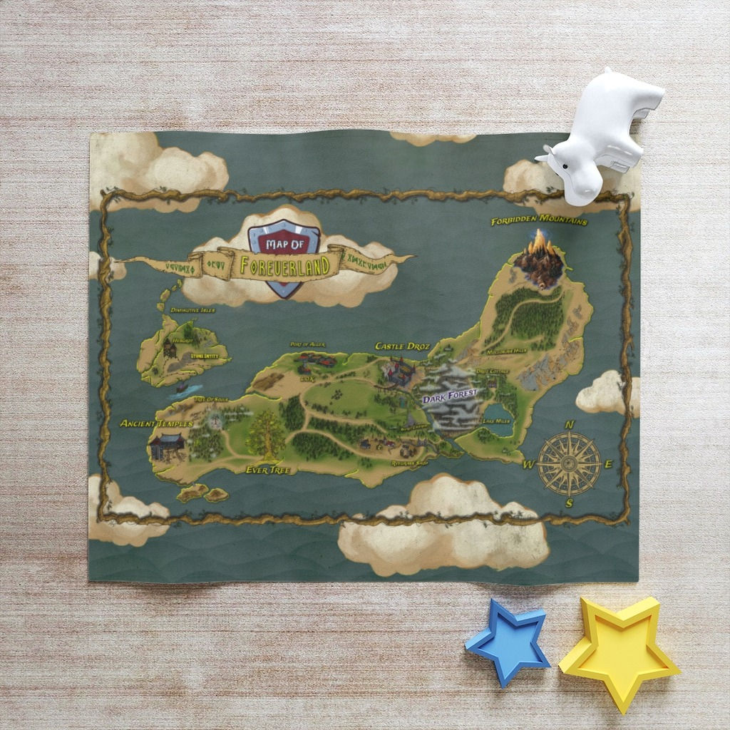 Foreverland Map Throw Blanket