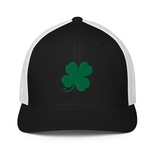 Lucky 4 Leaf Clover St Patrick's Day Closed-back Trucker Cap | Bodegabox - View #4