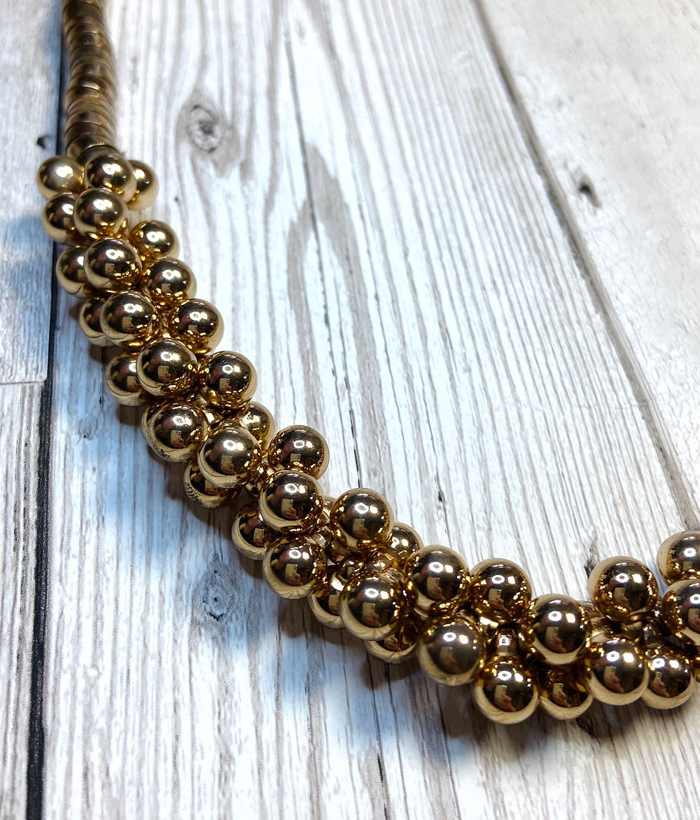 Thumbnail: Vintage Gold Ball Cluster Necklace