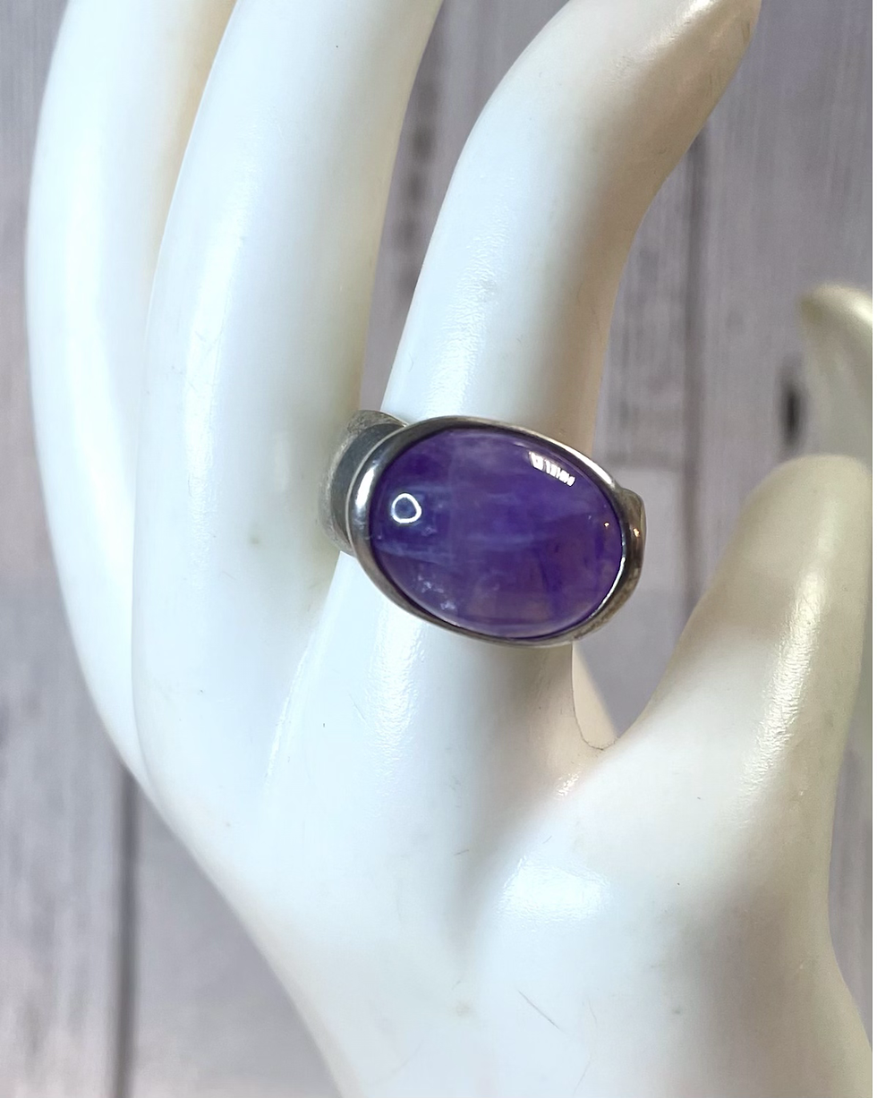Vintage Espo Sig Silver Purple Stone