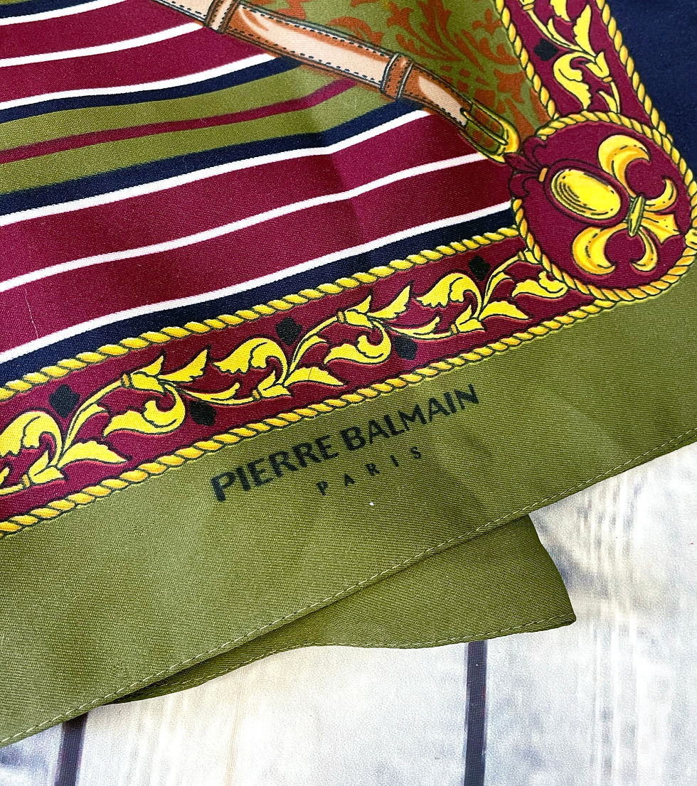 Thumbnail: Vintage Pierre Balmain Equestrian Print Scarf
