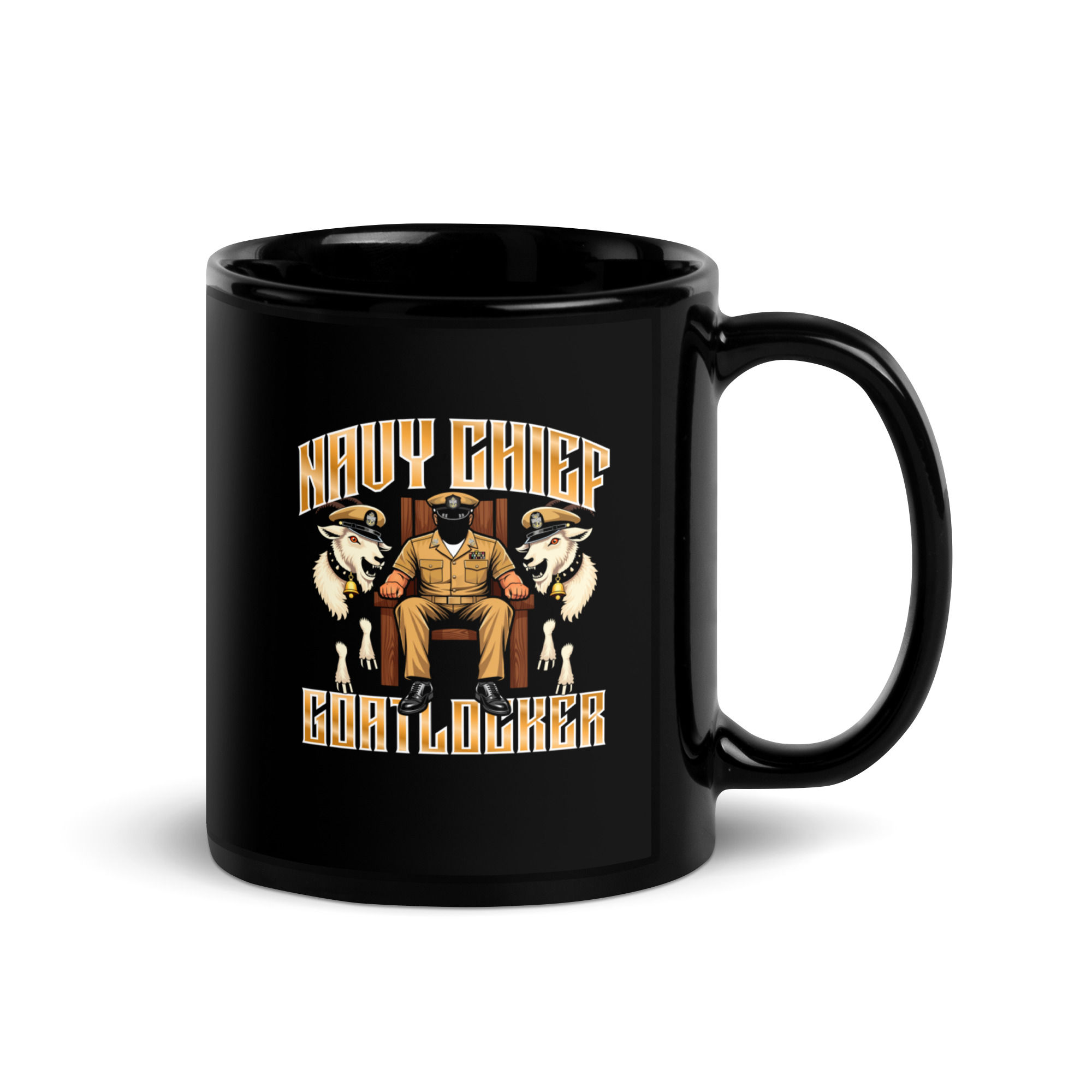 Black Glossy Mug Male Throne