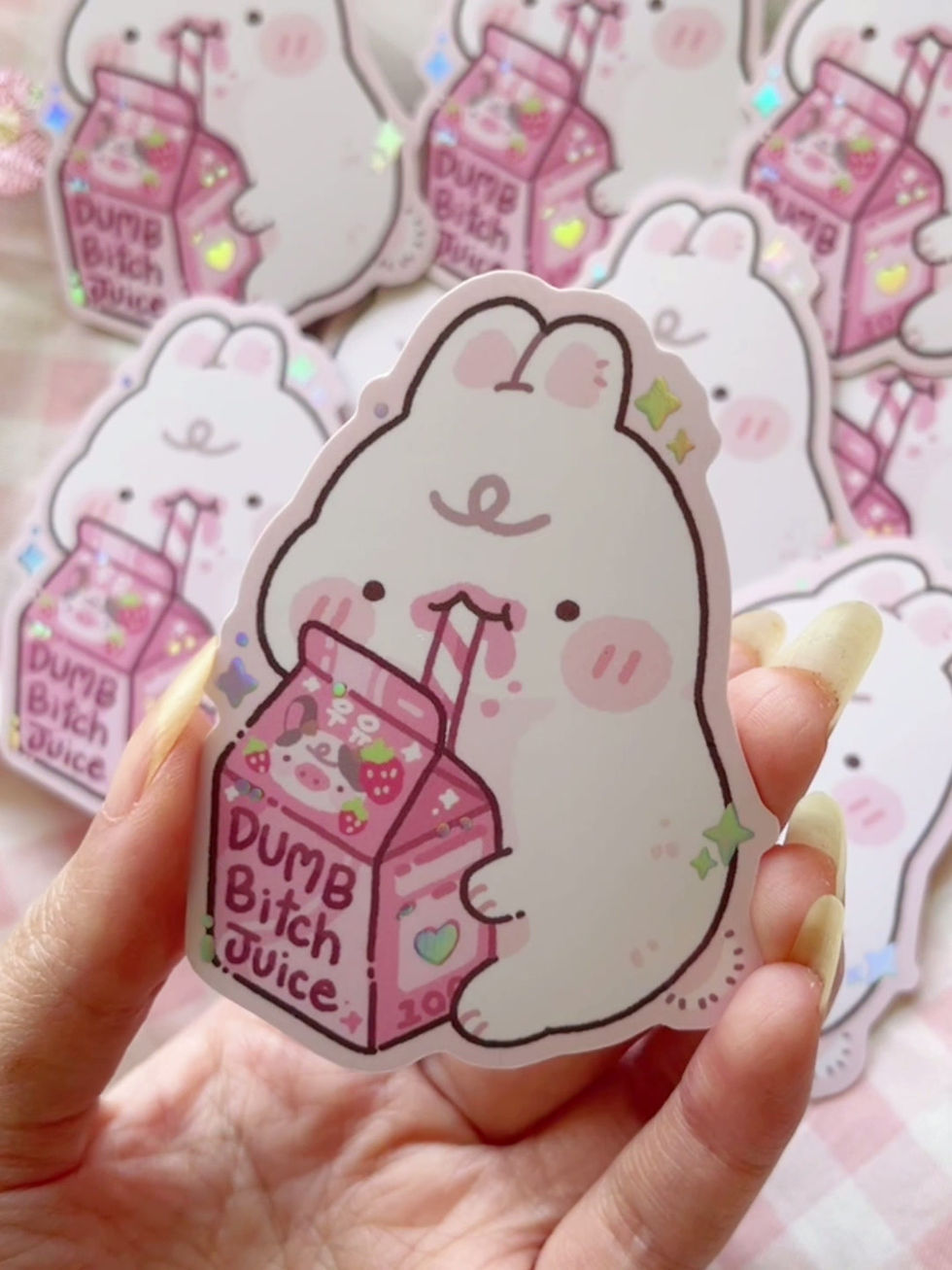 Thumbnail: Dumb Bitch Juice  Holographic Vinyl Sticker