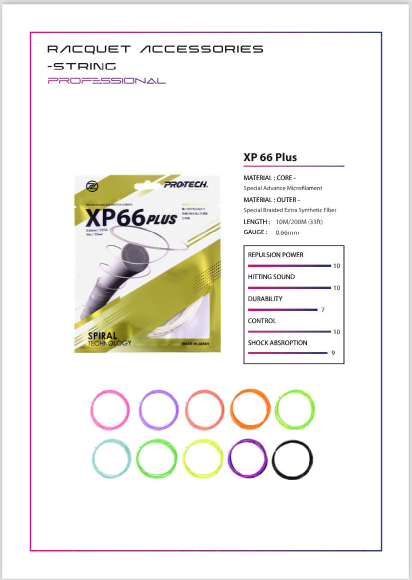 Thumbnail: Protech XP66Plus New Spiral Technology Performance String (Made in Japan)