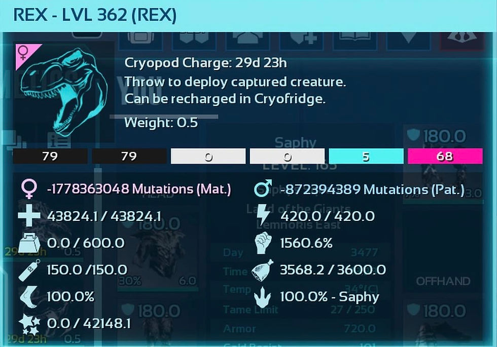 Thumbnail: ✨Saphys Shop✨ *TOP STATS* 100% Imp 43kHp 1560M Boss Galaxy Rex (Cross PvE) 