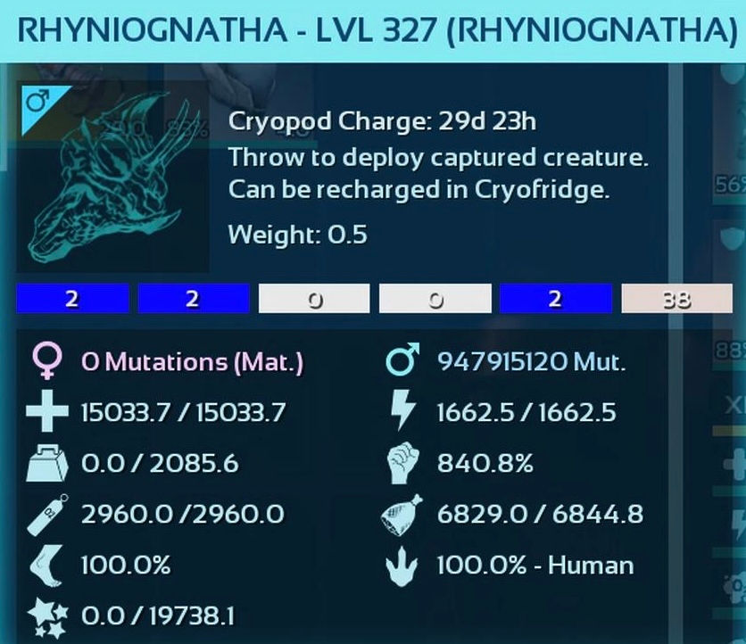 Thumbnail: ✨Saphys Shop✨ Blue Event Rhynio 15kHp 840M + Max 124 Saddle  (Cross PvE)