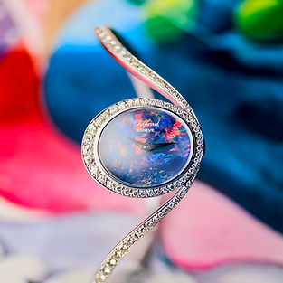 Chopard with opal dial and diamond-set bracelet