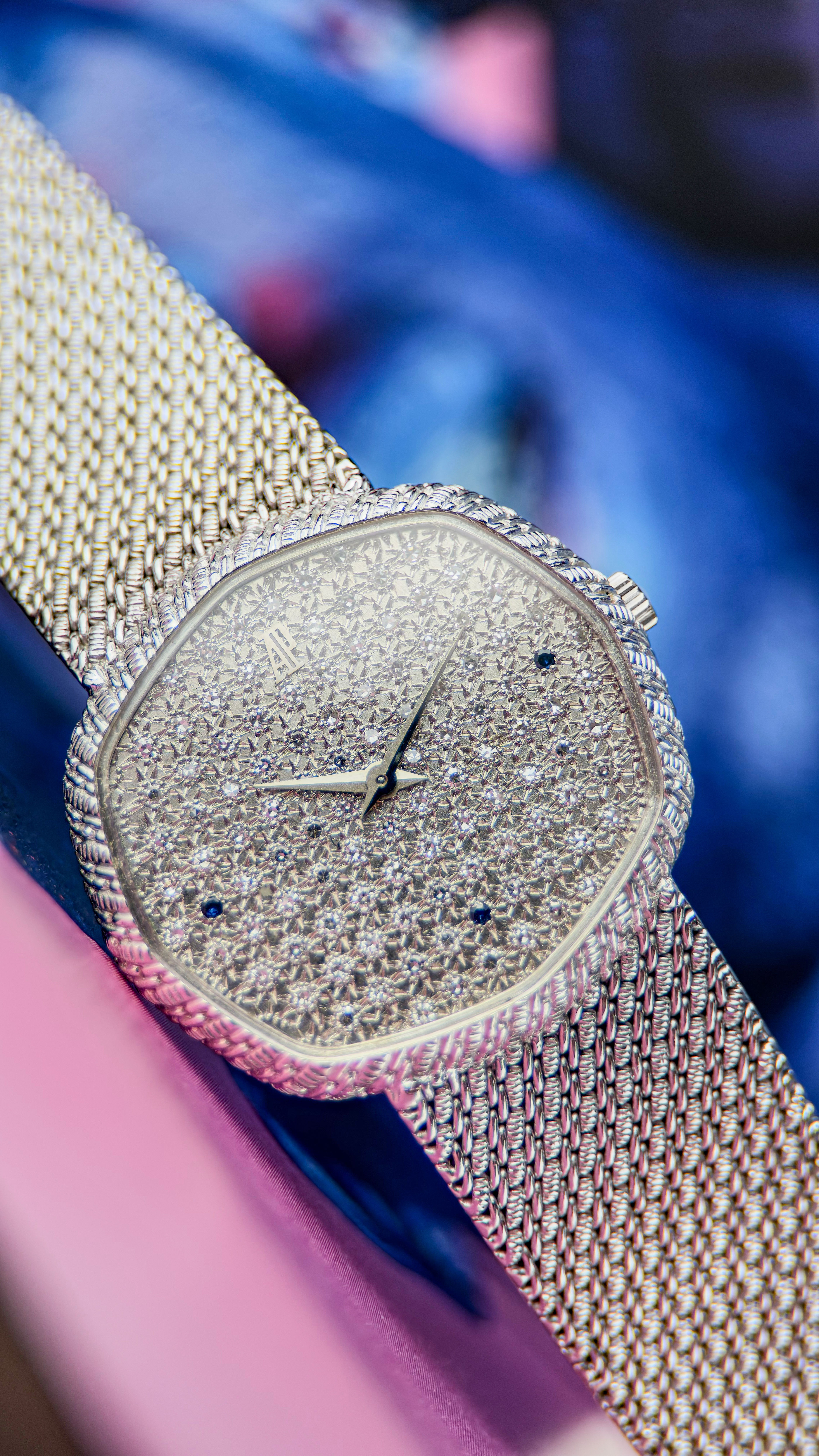 Audemars Piguet Octogone Diamond Pave Sapphire Indexes