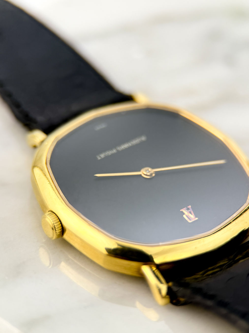 Thumbnail: Audemars Piguet vintage black dial yellow gold 