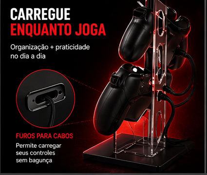 Miniatura: Suporte Universal para Controle e Fone — PS5 | PS4 | Xbox SX | One