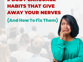 Nervous speaker standing in front of an audience