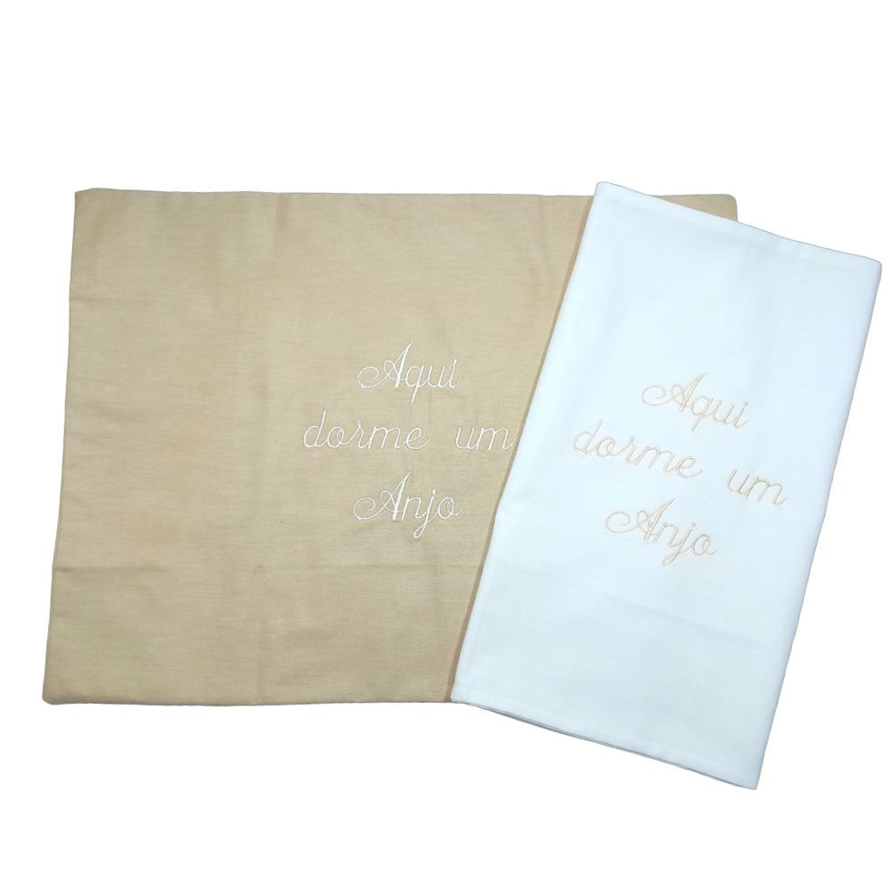 0427 - KIT C/ 2 FRONHAS TECIDO AQUI DORME UM ANJO