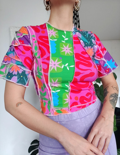 Zero Waste Patchwork jersey top | Cherry and Mint