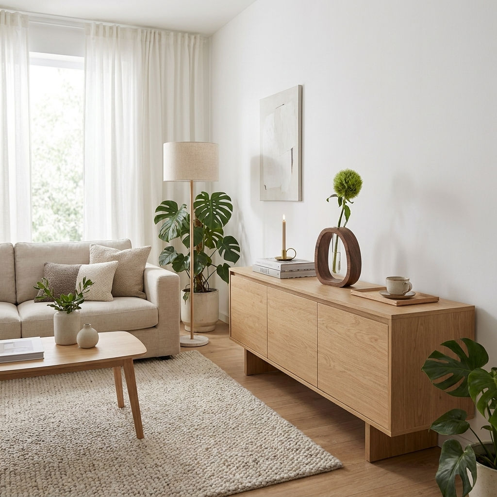 Vaso Suspenso Minimalista em Madeira com Tubo de Vidro