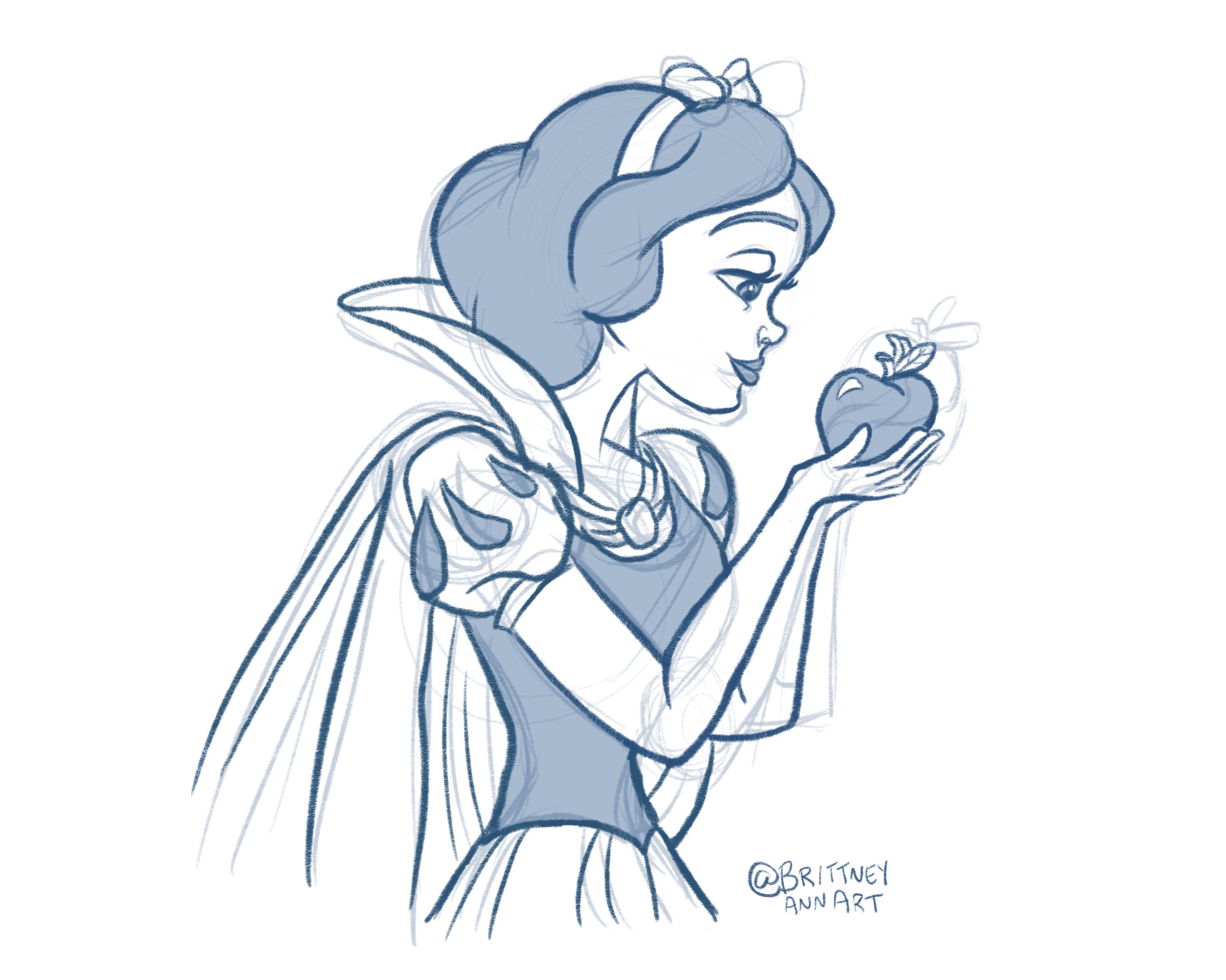Snow White Sketch Art Print