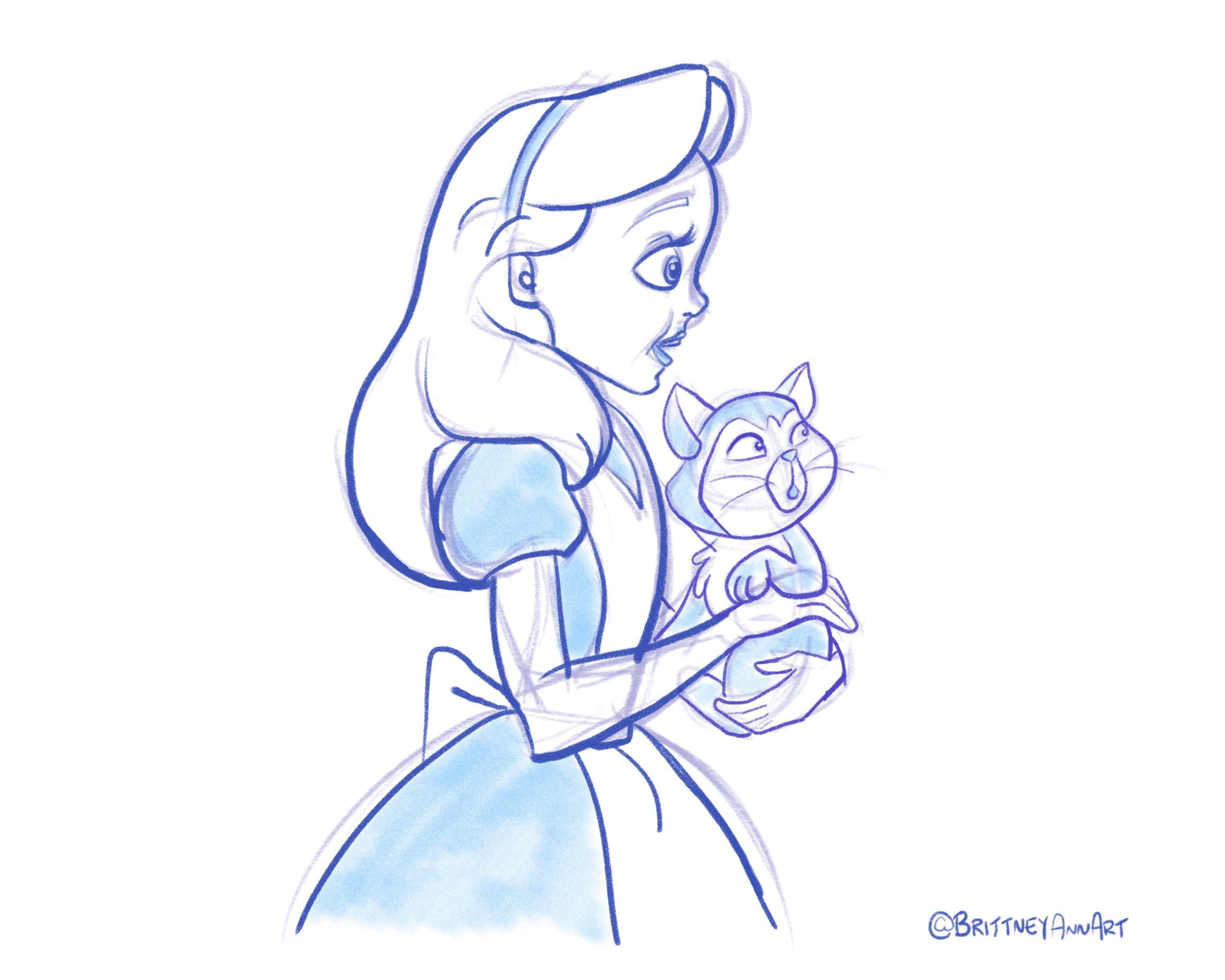 Alice and Dinah Art Print