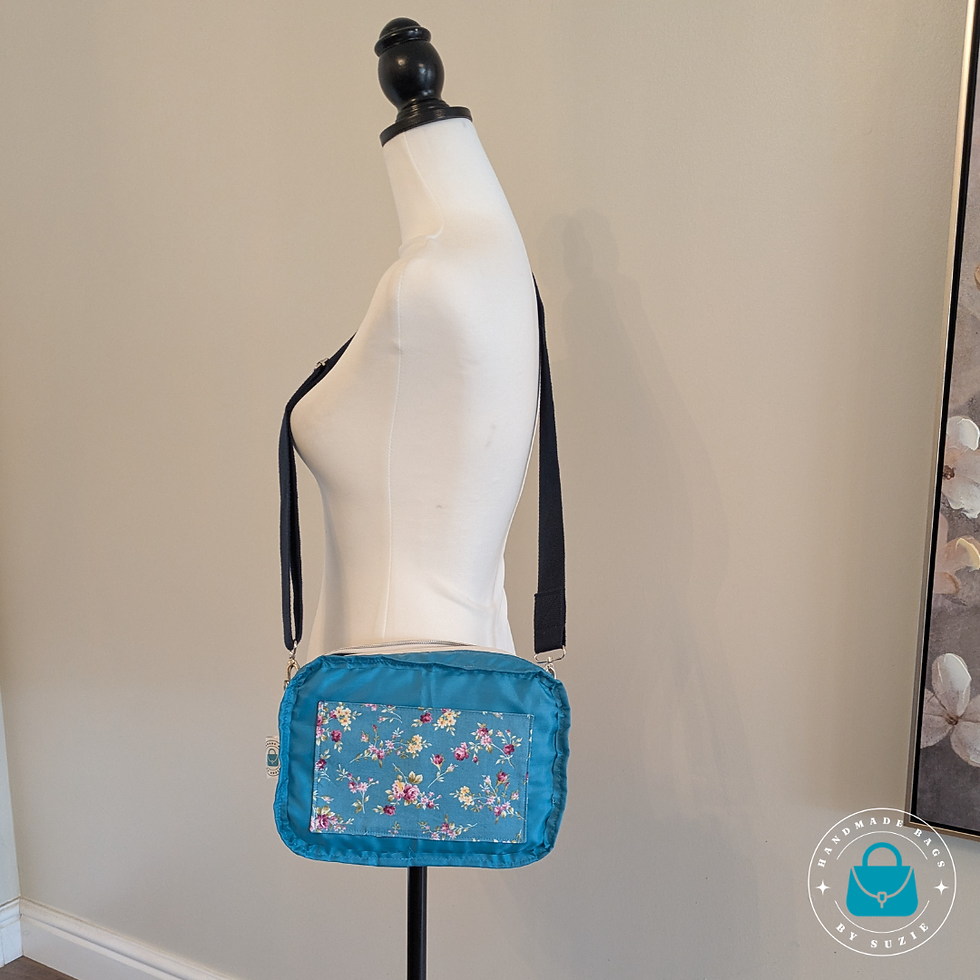 Thumbnail: The Flora and Denim Crossbody Bag - Interior Pocket