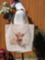 Front of bag with picture of Highland Cow