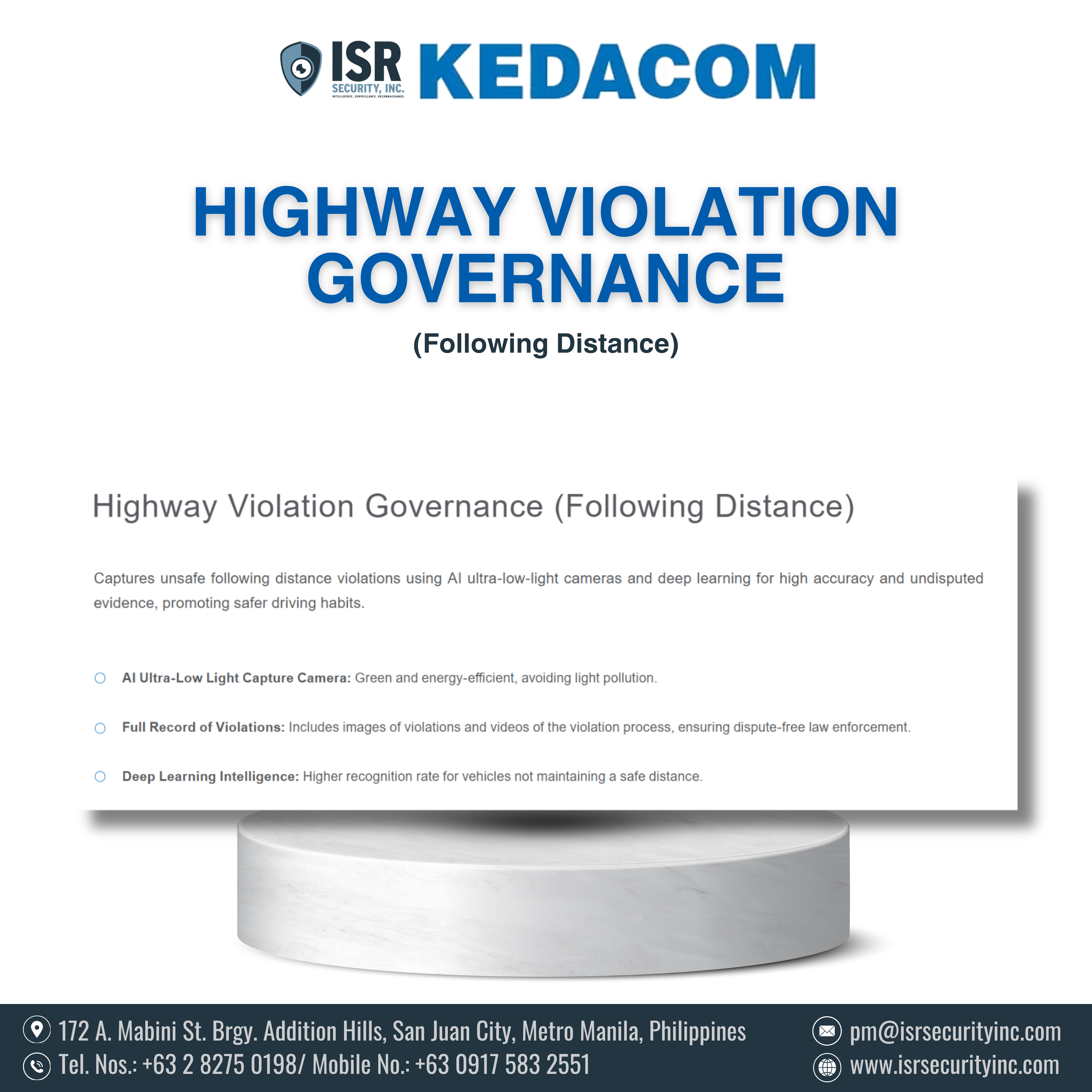 Kedacom - Highway Violation Governance (Following Distance)