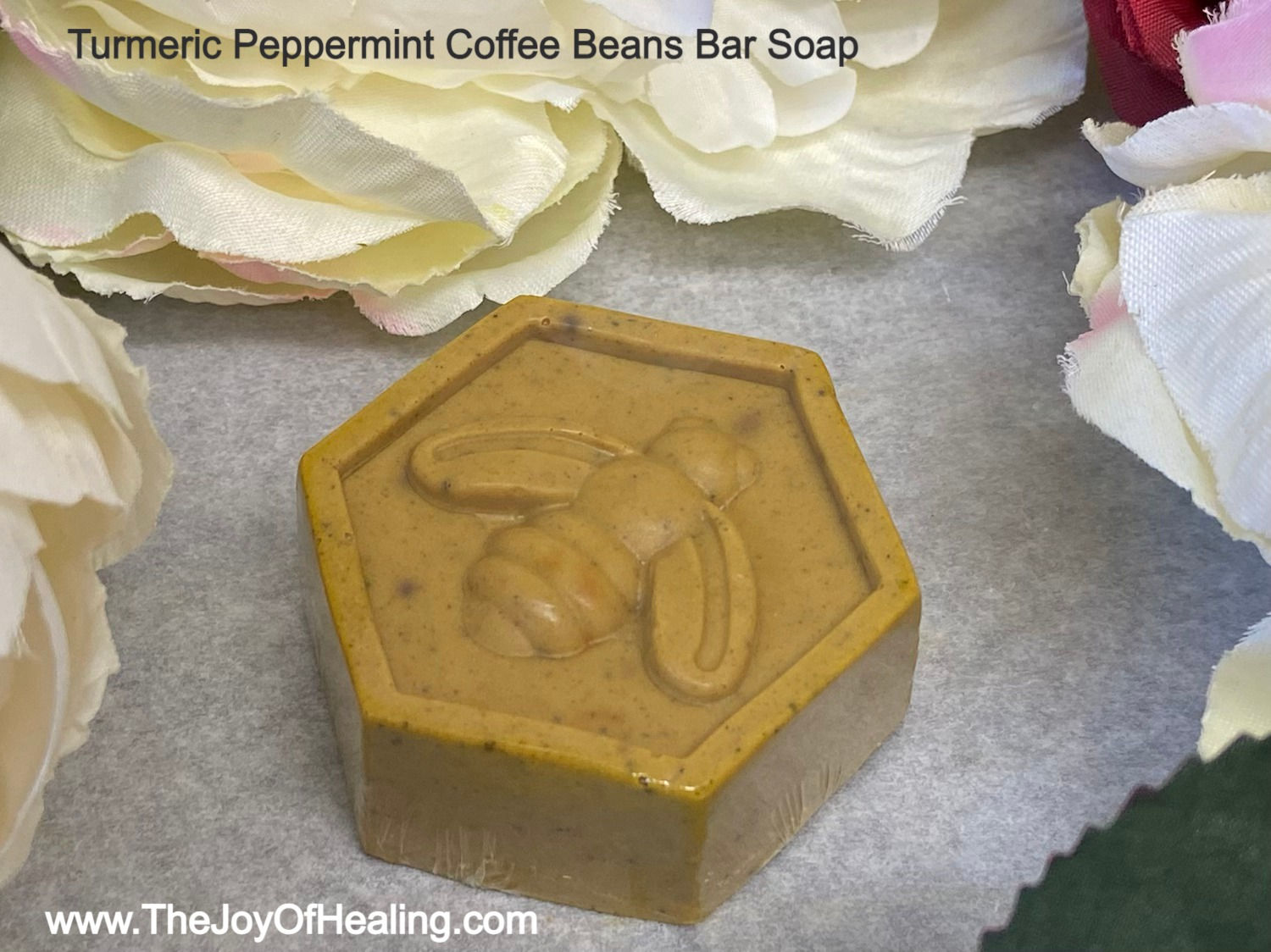 Turmeric Peppermint Coffee Beans Shea Butter Natural Handmade Soap