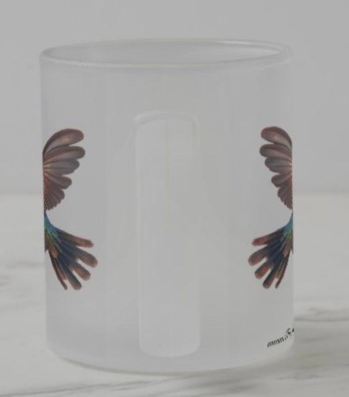 Thumbnail: Never Give Up clear glass mug by The Joy of Healing — inspirational transparent coffee mug.