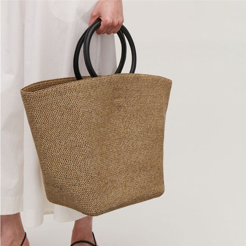 Women Straw Bag Bohemia Beach Bags Handmade Wicker Summer Tote big Handbag Ratta