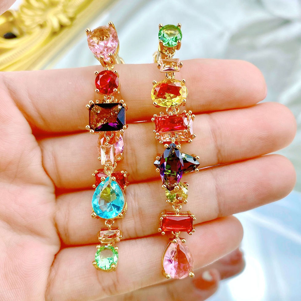 Thumbnail: Brand 18K Gold Plated New Luxury Colourful Crystal Zircon Necklace For Women Fas