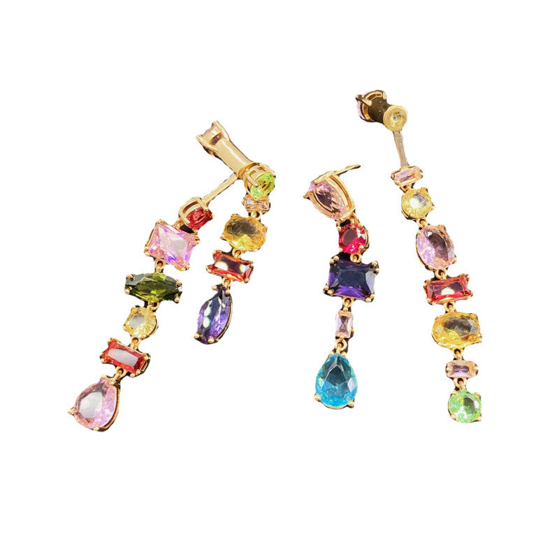 Thumbnail: Brand 18K Gold Plated New Luxury Colourful Crystal Zircon Necklace For Women Fas
