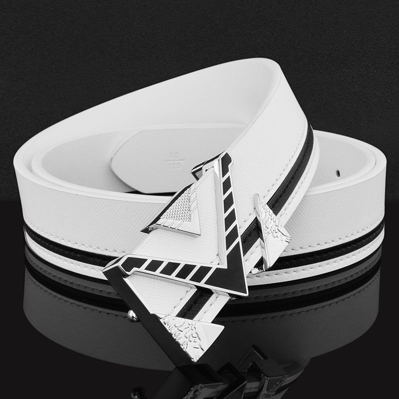 Thumbnail: 2025 New High Quality Belts for Men &Women Unisex Fashion Shiny White Design Buc