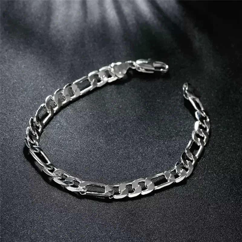 Thumbnail: Fine Noble New Arrive 925 Silver 4MM Chain for Men Women Bracelet Necklace Jewel