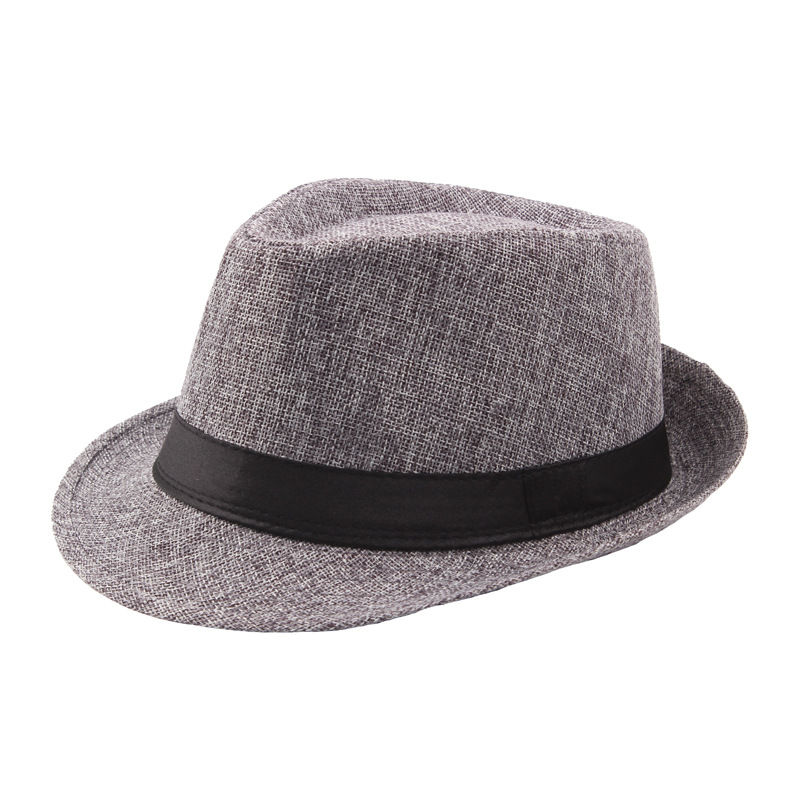 Thumbnail: Trendy Wide Brim Men Straw Hat Women Summer Solid Color Fedoras Jazz Sun Cap Out
