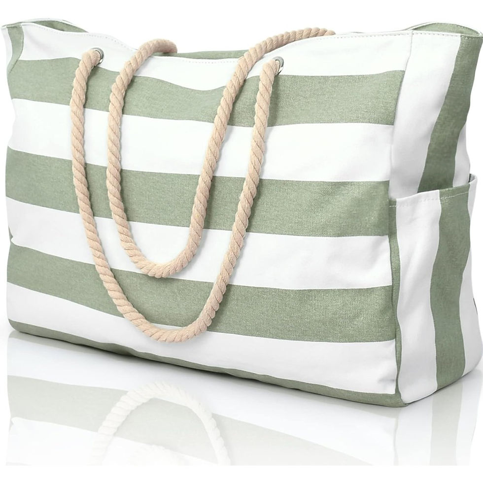 Thumbnail: Becokan Beach Bags for Women Large Waterproof Beach Tote Bag Zipper Beach Bags W
