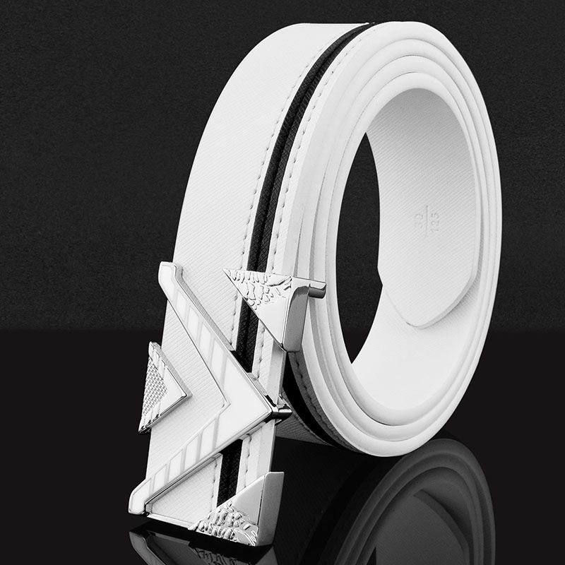Thumbnail: 2025 New High Quality Belts for Men &Women Unisex Fashion Shiny White Design Buc