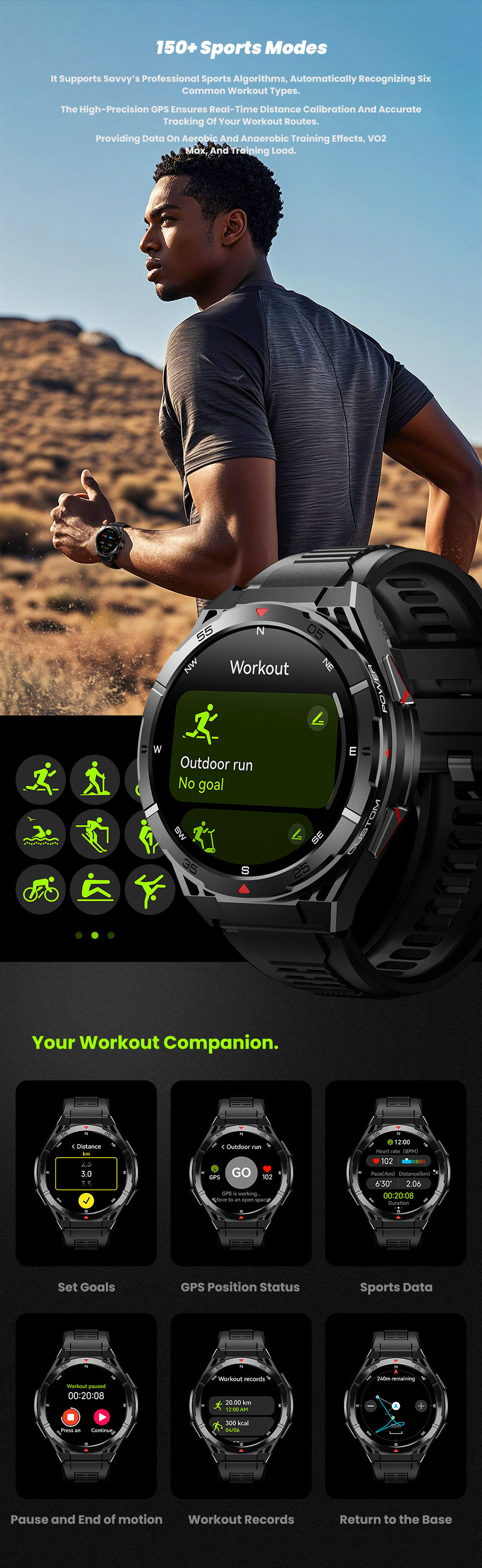 Thumbnail: 2026 new smart watch 1.43-inch high-definition AMOLED screen supports Bluetooth 