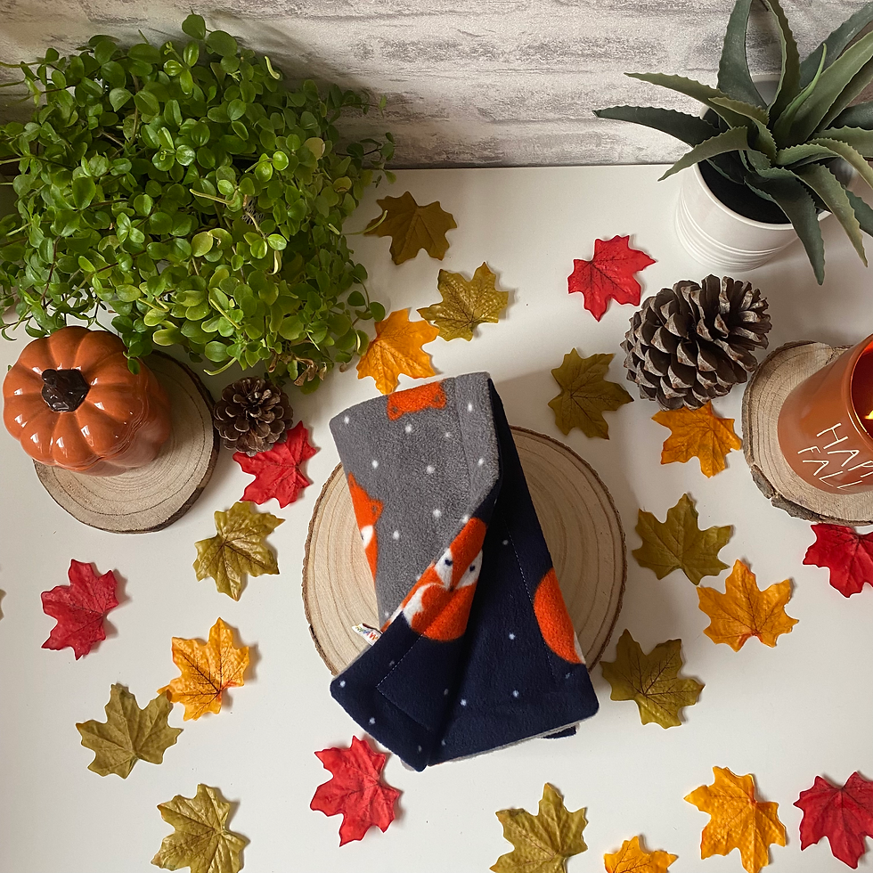 Thumbnail: Autumn Fleece Foxes Reversible Bedding