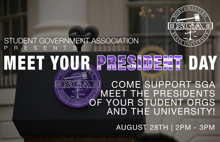 Meet your president SGA NSU flyer