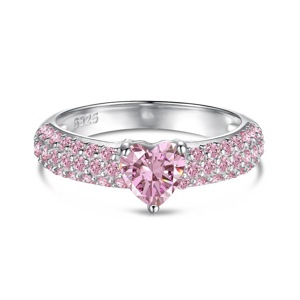 Thumbnail: Silver Heart Zircon Ring