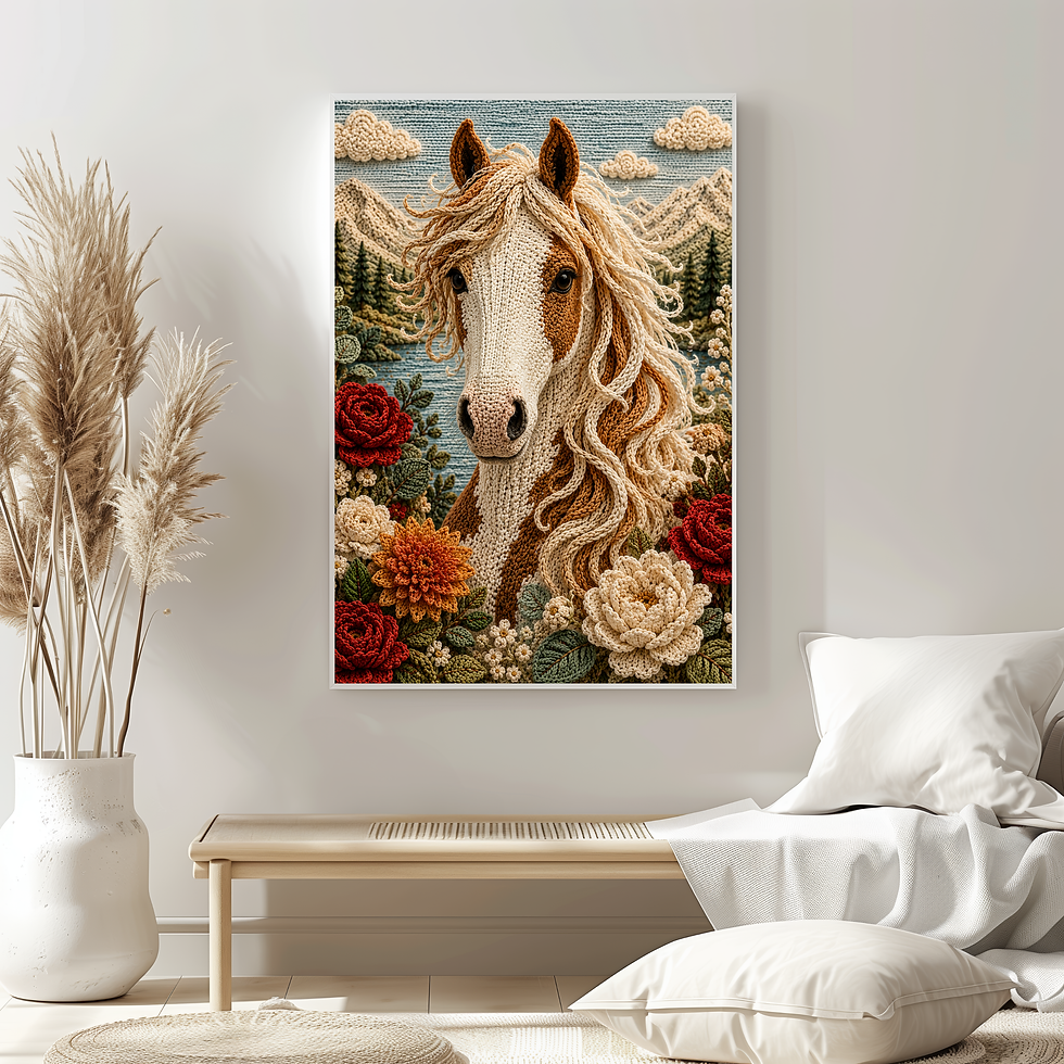 Luxury Crochet horse printable wall art