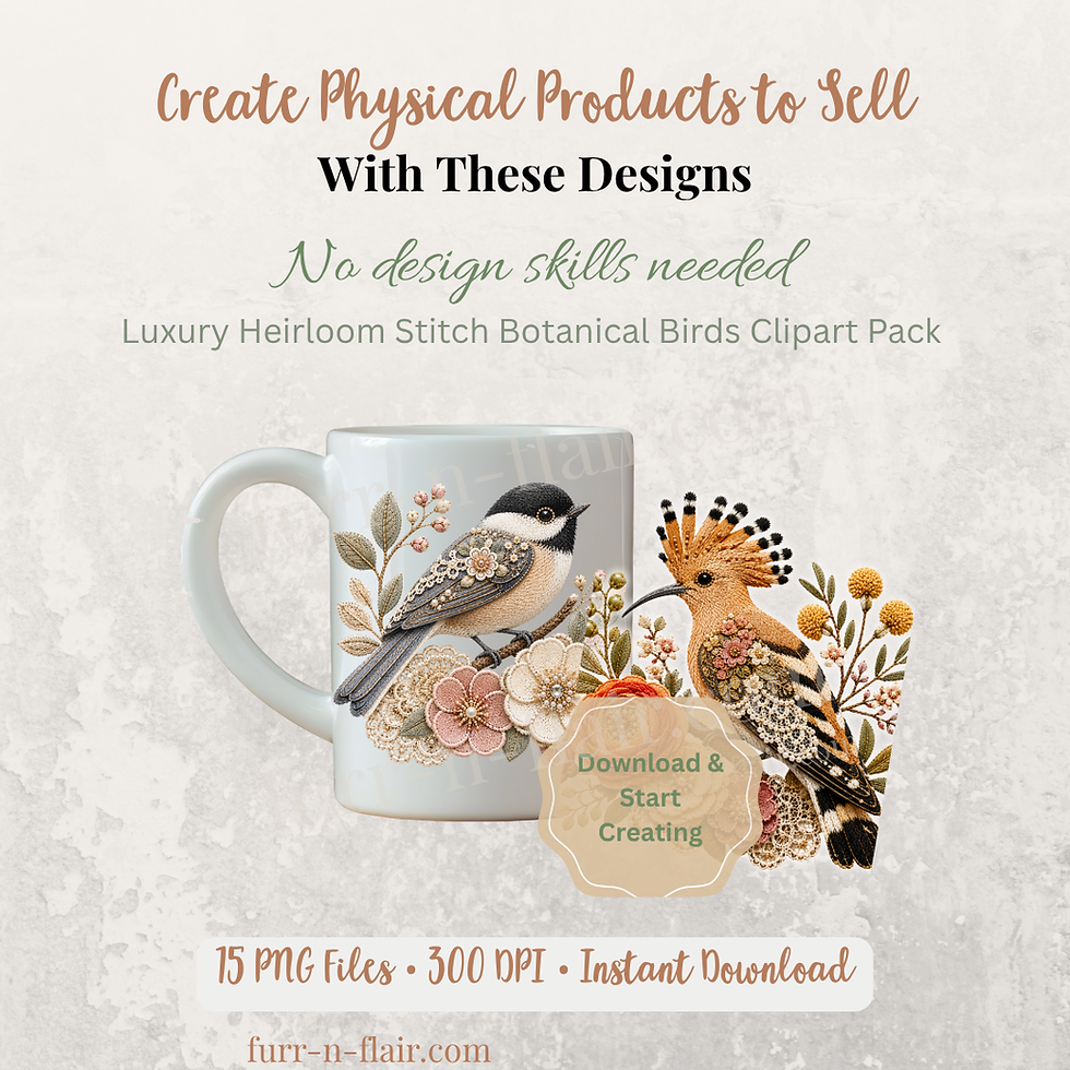 Thumbnail: Botanical bird clipart for physical products