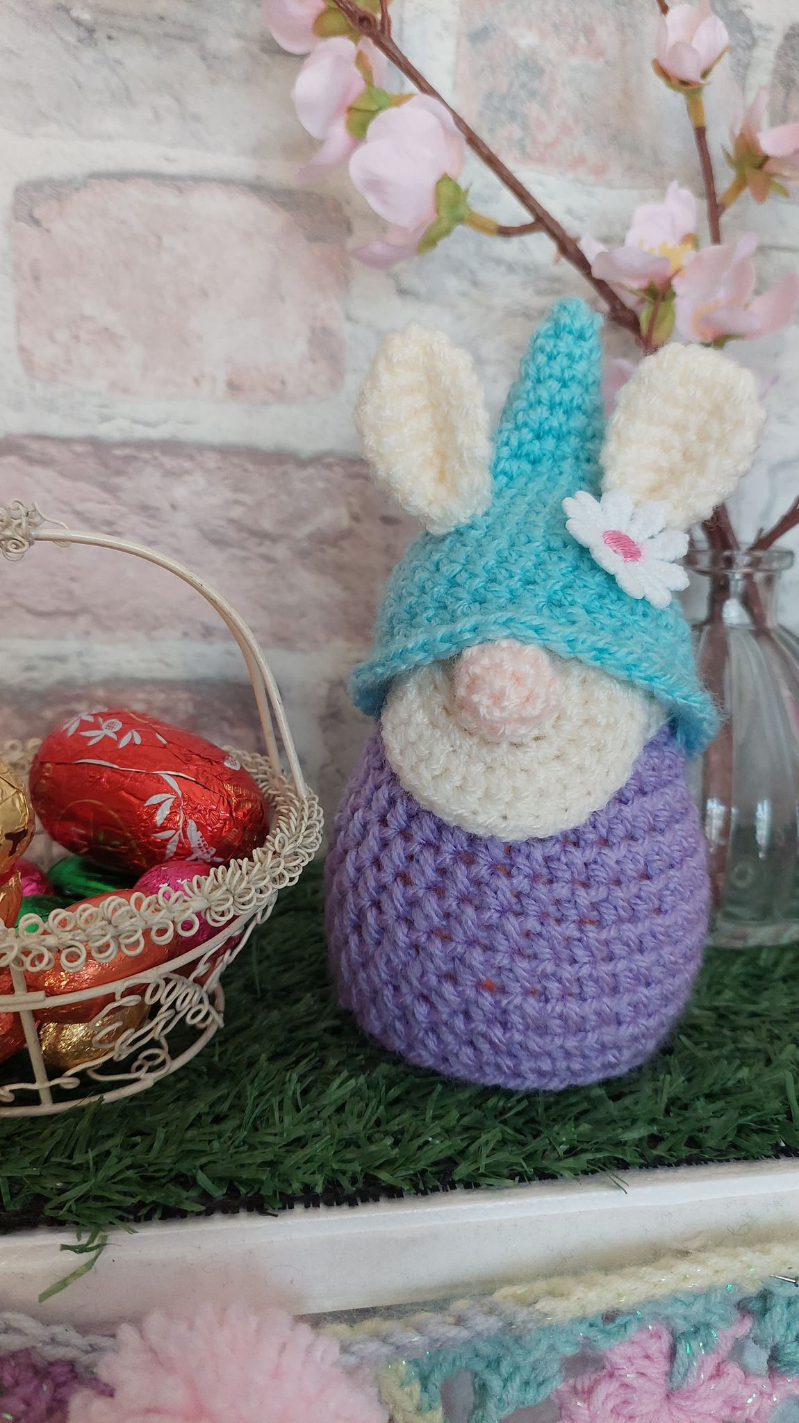 Crochet Pattern for a Gnome Bunny Chocolate Orange Cover UK Terms