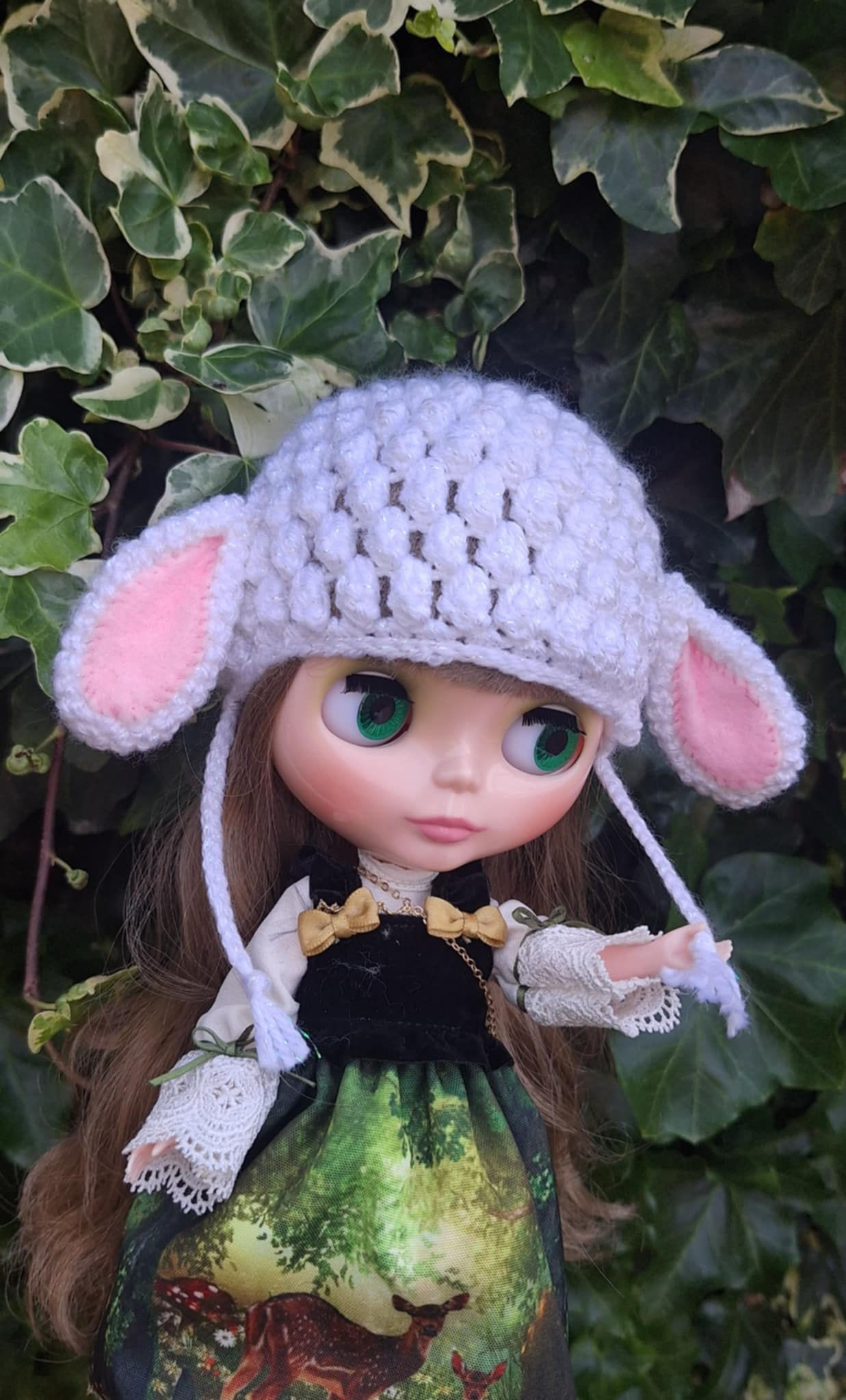 Cute Crochet Lamb Hat to fit Nea Blyhte Doll