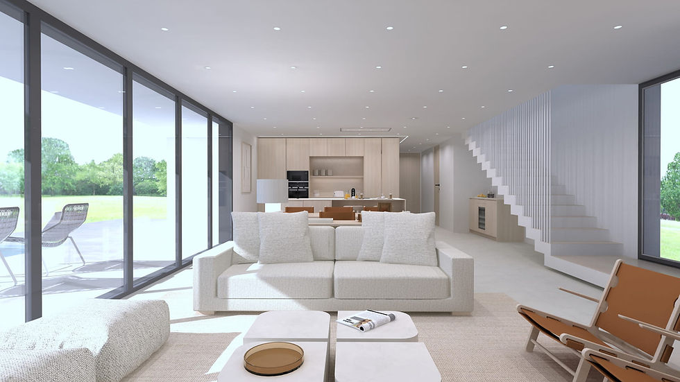 Interiorismo moderno para casas en hilera en Galicia, España