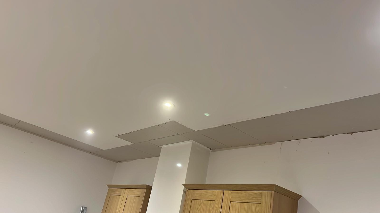 Ceiling works around recessed lighting, Oak Square