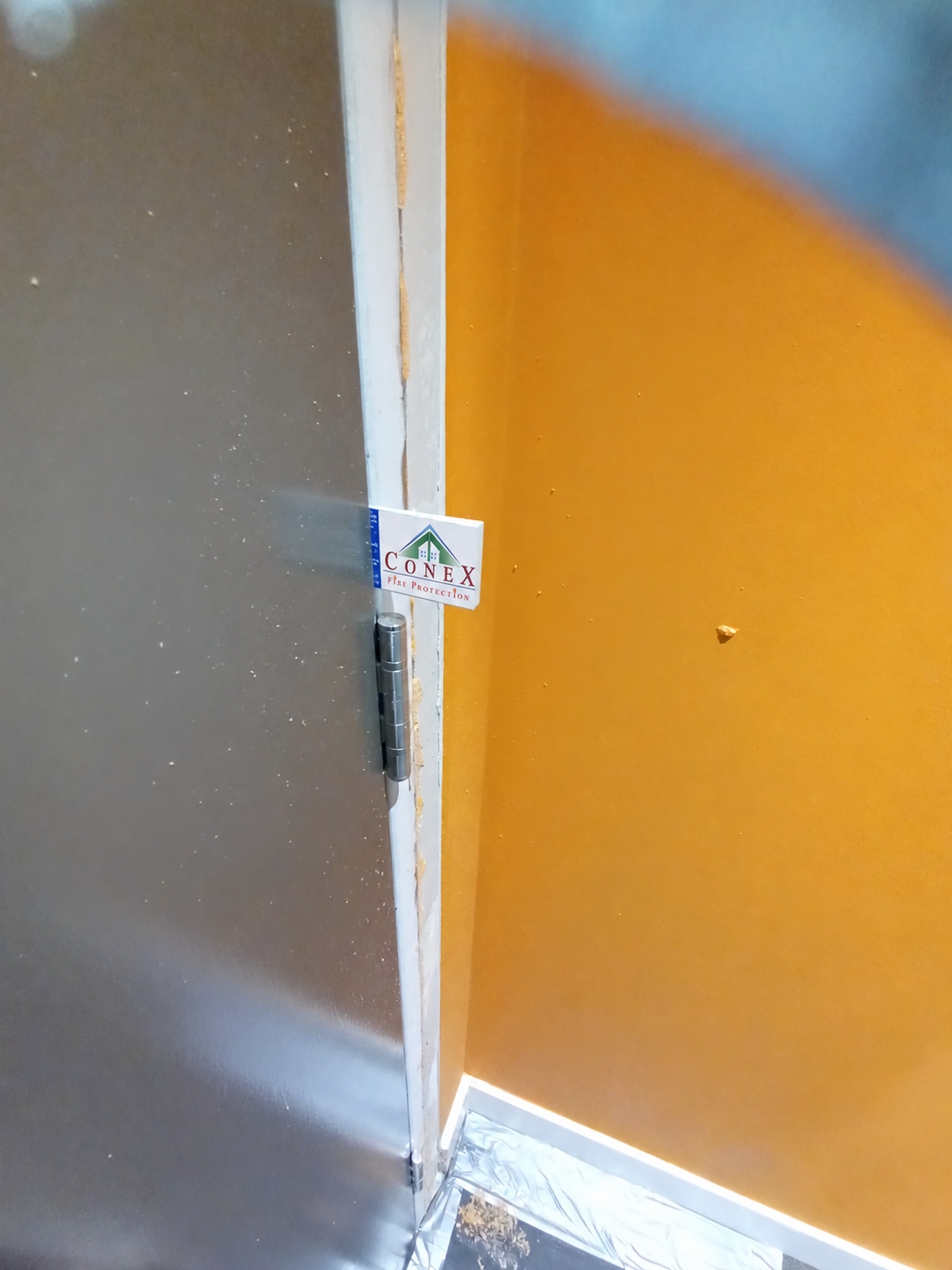 Door hinge and frame detail, Barlett Park